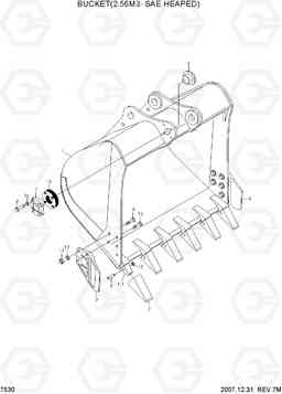 7530 BUCKET(2.56M3 SAE HEAPED) R450LC-7A, Hyundai