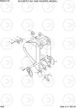 7605 BUCKET(1.00M3 SAE HEAPED, #0260-) R450LC-7A, Hyundai