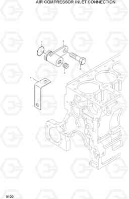 9120 AIR COMPRESSOR INLET CONNECTION R450LC-7A, Hyundai