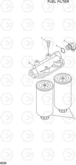 9220 FUEL FILTER R450LC-7A, Hyundai
