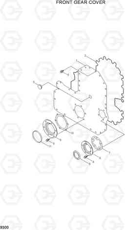 9300 FRONT GEAR COVER R450LC-7A, Hyundai