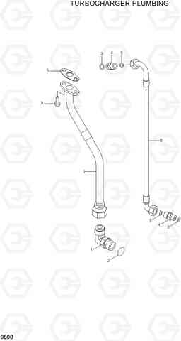 9500 TURBOCHARGER PLUMBING R450LC-7A, Hyundai