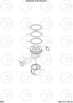 9590 ENGINE PISTON KIT R450LC-7A, Hyundai