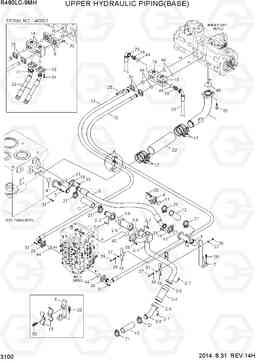 3100 UPPER HYD PIPING(BASE) R480LC-9MH, Hyundai