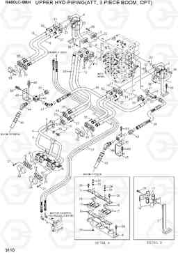 3110 UPPER HYD PIPING(ATT, 3 PIECE BOOM, OPT) R480LC-9MH, Hyundai