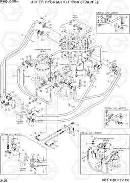 3120 UPPER HYD PIPING(TRAVEL) R480LC-9MH, Hyundai