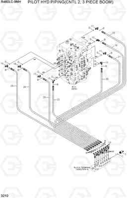 3210 PILOT HYD PIPING(CNTL 2, 3 PIECE BOOM) R480LC-9MH, Hyundai