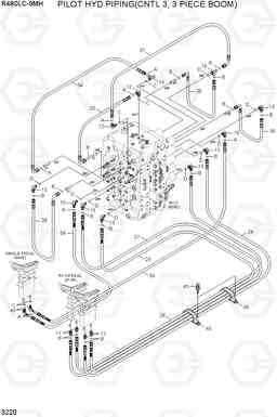 3220 PILOT HYD PIPING(CNTL 3, 3 PIECE BOOM) R480LC-9MH, Hyundai