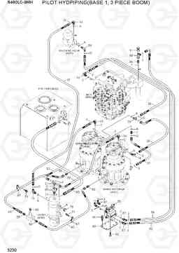 3230 PILOT HYD PIPING(BASE 1, 3 PIECE BOOM) R480LC-9MH, Hyundai