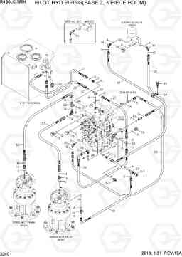 3240 PILOT HYD PIPING(BASE 2, 3 PIECE BOOM) R480LC-9MH, Hyundai