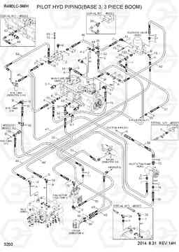 3250 PILOT HYD PIPING(BASE 3, 3 PIECE BOOM) R480LC-9MH, Hyundai
