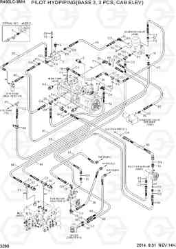 3280 PILOT HYD PIPING(BASE3, 3 PCS, CAB ELEV) R480LC-9MH, Hyundai