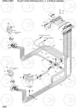 3300 PILOT HYD PIPING(CNTL 1, 2 PIECE BOOM) R480LC-9MH, Hyundai