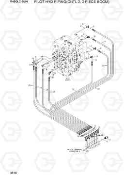 3310 PILOT HYD PIPING(CNTL 2, 2 PIECE BOOM) R480LC-9MH, Hyundai