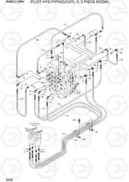 3320 PILOT HYD PIPING(CNTL 3, 2 PIECE BOOM) R480LC-9MH, Hyundai