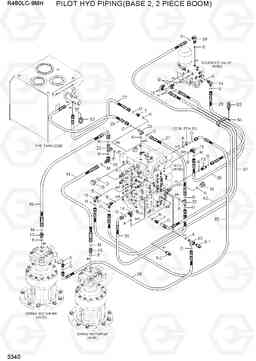 3340 PILOT HYD PIPING(BASE 2, 2 PIECE BOOM) R480LC-9MH, Hyundai