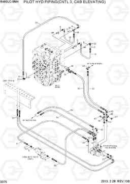 3375 PILOT HYD PIPING(CNTL 3, CAB ELEVATING) R480LC-9MH, Hyundai