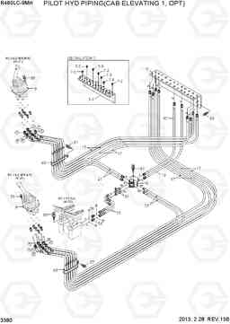 3380 PILOT HYD PIPING(CAB ELEVATING 1, OPT) R480LC-9MH, Hyundai