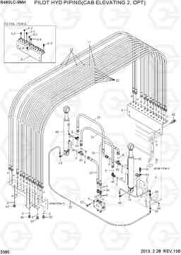 3385 PILOT HYD PIPING(CAB ELEVATING 2, OPT) R480LC-9MH, Hyundai