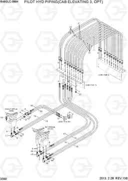 3390 PILOT HYD PIPING(CAB ELEVATING 3, OPT) R480LC-9MH, Hyundai