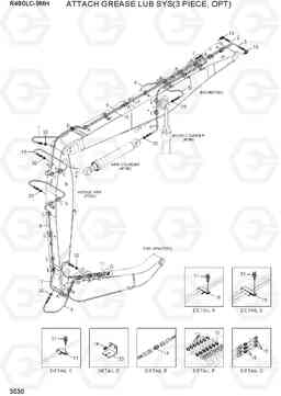 3530 ATTACH GREASE LUB SYS(3 PIECE, OPT) R480LC-9MH, Hyundai