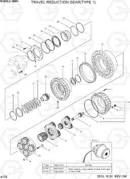 4170 TRAVEL REDUCTION GEAR(TYPE 1) R480LC-9MH, Hyundai