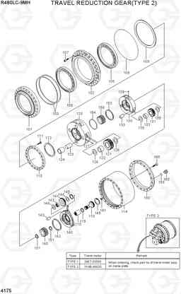 4175 TRAVEL REDUCTION GEAR(TYPE 2) R480LC-9MH, Hyundai