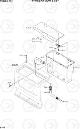 6160 STORAGE BOX ASSY R480LC-9MH, Hyundai