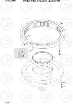 6420 SWING RING GREASE LUB SYSTEM R480LC-9MH, Hyundai