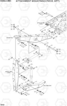 7010 ATTACHMENT MOUNTING(3 PIECE, OPT) R480LC-9MH, Hyundai