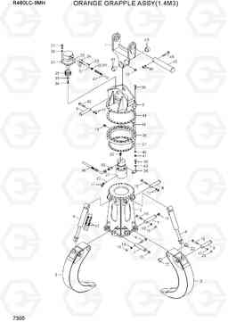 7300 ORANGE GRAPPLE ASSY(1.4M3) R480LC-9MH, Hyundai