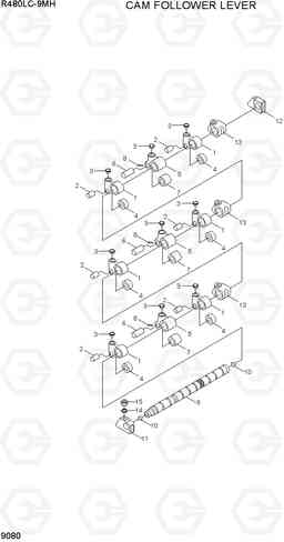 9080 CAM FOLLOWER LEVER R480LC-9MH, Hyundai