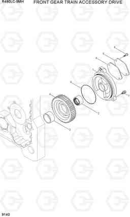 9140 FRONT GEAR TRAIN ACCESSORY DRIVE R480LC-9MH, Hyundai