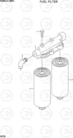 9220 FUEL FILTER R480LC-9MH, Hyundai