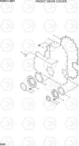 9300 FRONT GEAR COVER R480LC-9MH, Hyundai