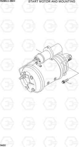 9450 START MOTOR AND MOUNTING R480LC-9MH, Hyundai