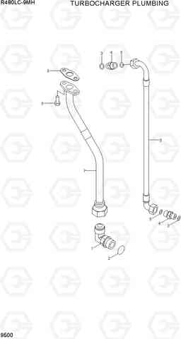 9500 TURBOCHARGER PLUMBING R480LC-9MH, Hyundai
