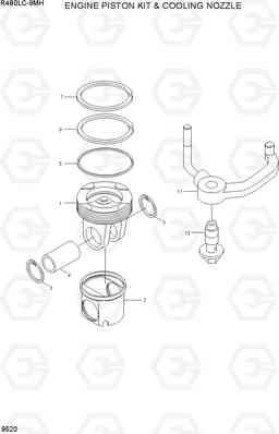 9520 ENGINE PISTON KIT & COOLING NOZZLE R480LC-9MH, Hyundai