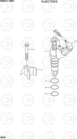 9600 INJECTORS R480LC-9MH, Hyundai