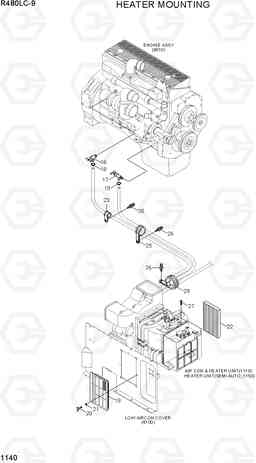 1140 HEATER MOUNTING R480LC-9, Hyundai