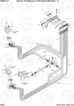 3200 PILOT HYDRAULIC PIPING(CONTROL 1) R480LC-9, Hyundai
