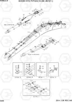 3406 BOOM HYD PIPING(10.0M, #0167-) R480LC-9, Hyundai