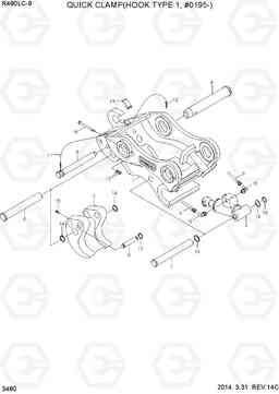 3480 QUICK CLAMP(HOOK TYPE 1, #0195-) R480LC-9, Hyundai