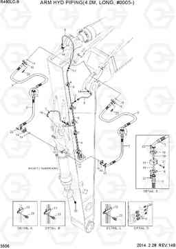 3506 ARM HYD PIPING(4.0M, LONG, #0005-) R480LC-9, Hyundai