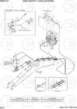 3510 ARM SAFETY LOCK SYSTEM R480LC-9, Hyundai