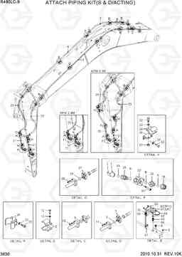 3630 ATTACH PIPING KIT(S & D/ACTING) R480LC-9, Hyundai