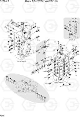 4050 MAIN CONTROL VALVE(1/3, TYPE 1) R480LC-9, Hyundai