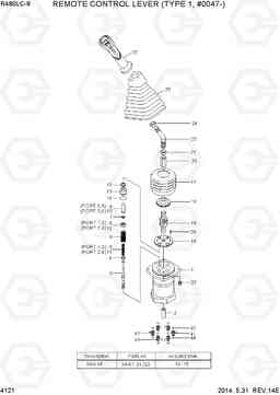 4121 REMOTE CONTROL LEVER (TYPE 1, #0047-) R480LC-9, Hyundai