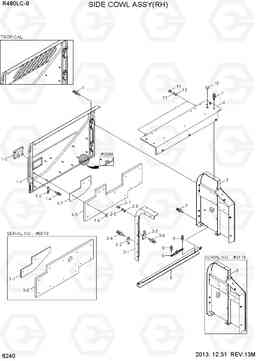 6240 SIDE COWL ASSY(RH) R480LC-9, Hyundai