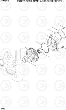 9140 FRONT GEAR TRAIN ACCESSORY DRIVE R480LC-9, Hyundai